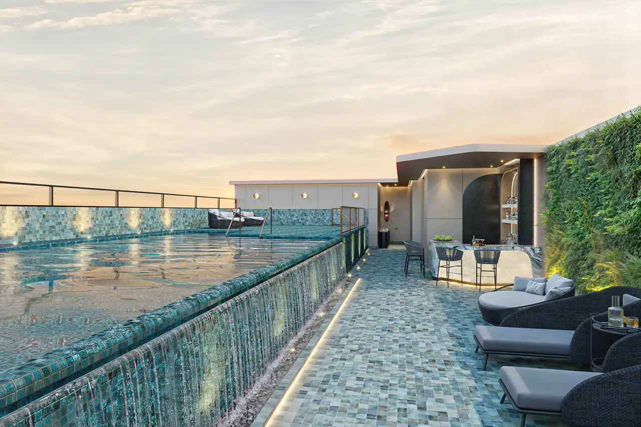 Outdoor Pool & Aura Pool Bar